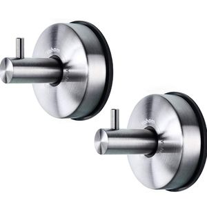 Shower Hook, Stainless Steel Suction Cup, Brushed Nickel Finish